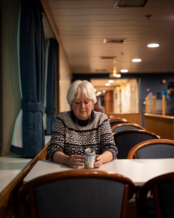 Rosalind Noverraz à bord du ferry entre Dieppe et Newhaven, le 5 février.