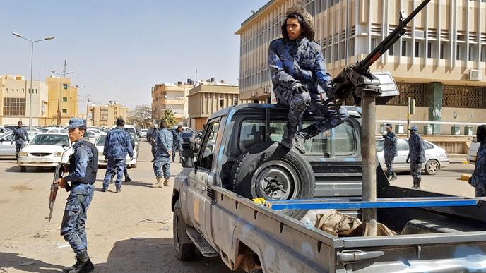 Des soldats de l’Armée nationale libyenne, du maréchal Khalifa Haftar, à Sebha, dans le sud du pays, le 6 février 2019.