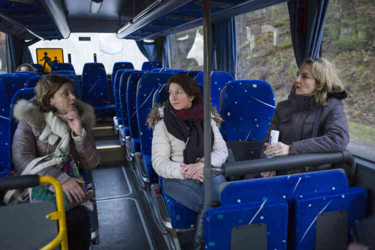 Des passagères dans le bus reliant Epinal à Saint-Dié-des-Vosges.
