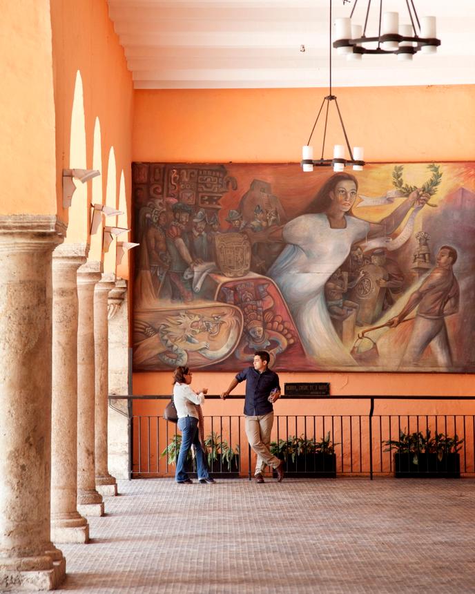 Dans le palais municipal de Merida, la capitale de l’Etat du Yucatan.