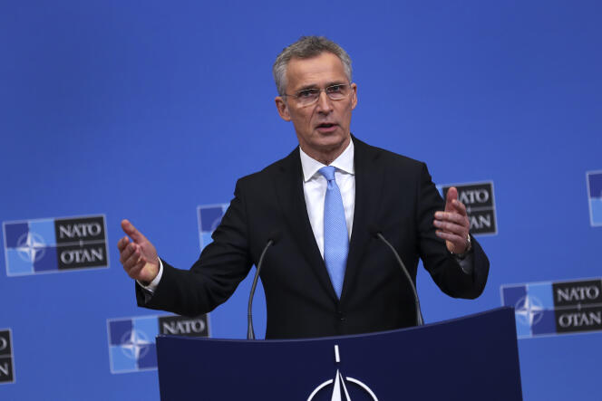 Le secrétaire national de l’OTAN, Jens Stoltenberg, à Bruxelles, le 14 février.