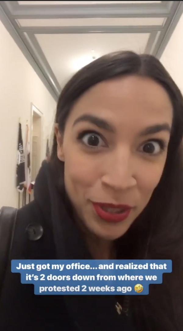Capture d’écran du compte Instagram d’Alexandria Ocasio-Cortez.