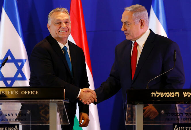 Le premier ministre hongrois, Viktor Orban, et homologue israélien, Benyamin Nétanyahou, lors d’une conférence à Jérusalem, le 19 février 2019.