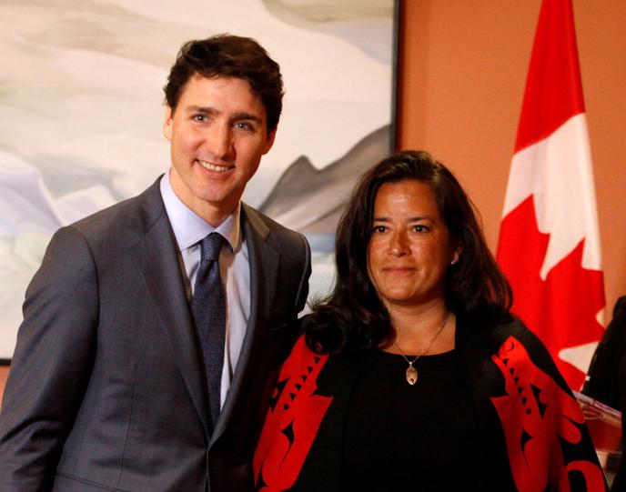 Justin Trudeau et Jody Wilson-Raybould le 14 janvier à Ottawa au moment du remaniement qui a fait basculer l’ex-ministre de la justice au poste de ministre des anciens combattants.