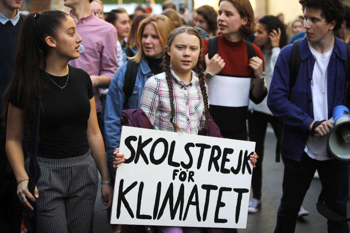 La lycéenne suédoise Greta Thunberg à la marche pour le climat du 22 février à Paris.