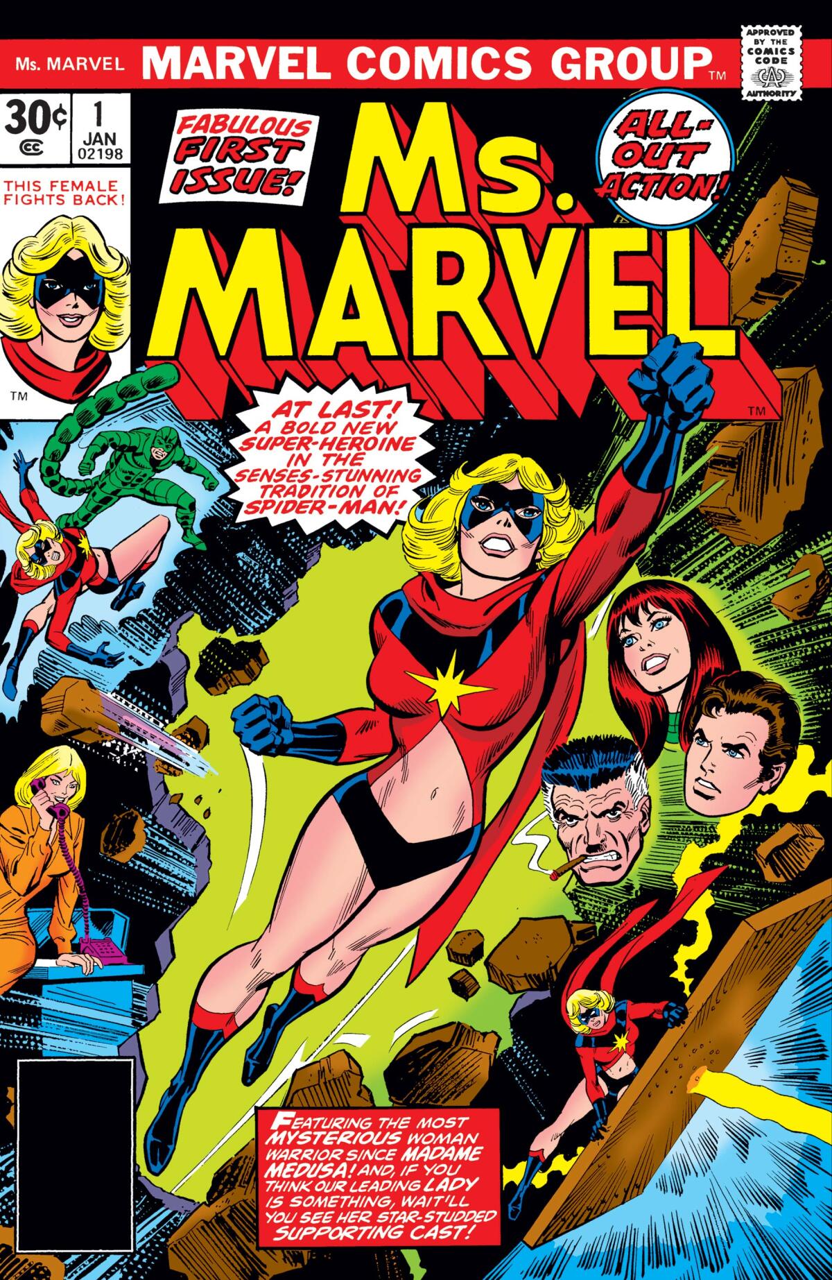 Le premier numéro de « Ms. Marvel » en 1977.