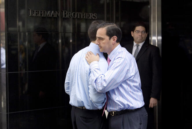 Le jour de la faillite de Lehman Brothers, le 15 septembre 2008 à New York.