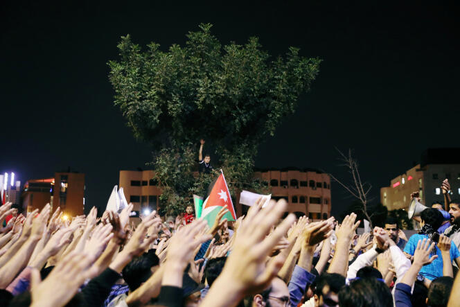 Lors d’une manifestation de Jordaniens, en juin 2018, à Amman.