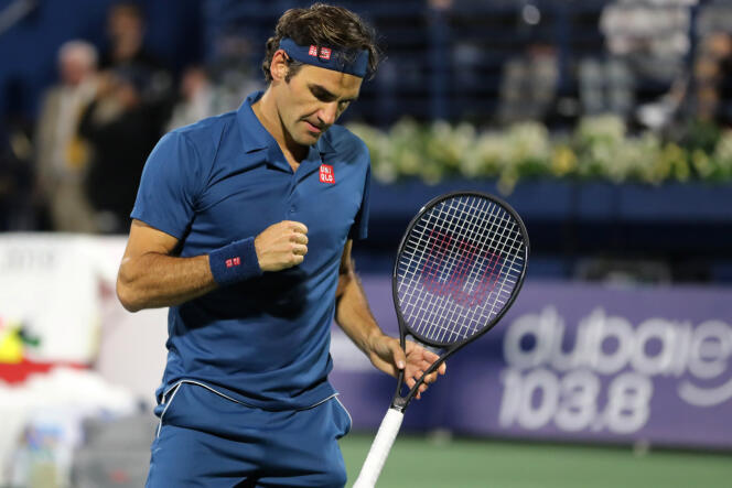 Roger Federer lors de la finale face à Stefanos Tsitsipas, à Dubaï, le 2 mars.