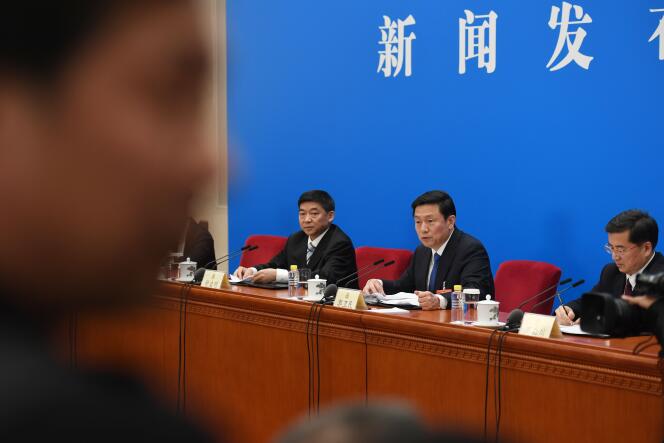 Guo Weimin, porte-parole de la Commission consultative politique du peuple chinois, à Beijing, le 2 mars.