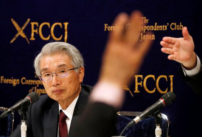 Junichiro Hironaka, avocat de Carlos Ghosn, a donné une conférence de presse lundi 4 mars à Tokyo.