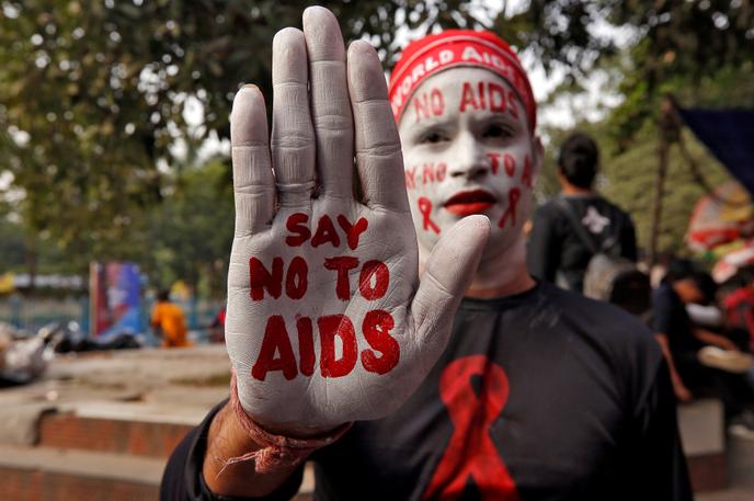 Evento de concientización sobre el SIDA en Calcuta, India, 30 de noviembre de 2018.