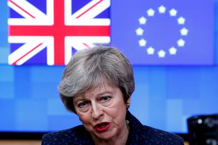 Theresa May, à Bruxelles, le 7 février.