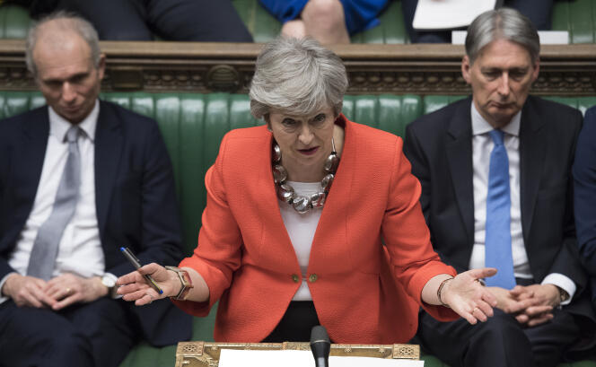 La première ministre britannique, Theresa May, lors du débat à la Chambre des communes, à Londres, le 12 mars.