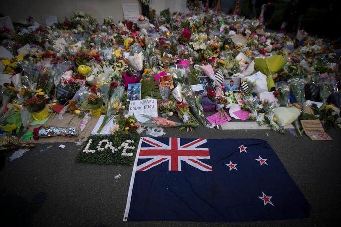 Devant la mosquée Al Noor à Christchurch, le 18 mars.