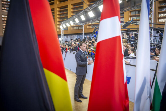 Emmanuel Macron au Conseil européen à Bruxelles, le 21 mars.