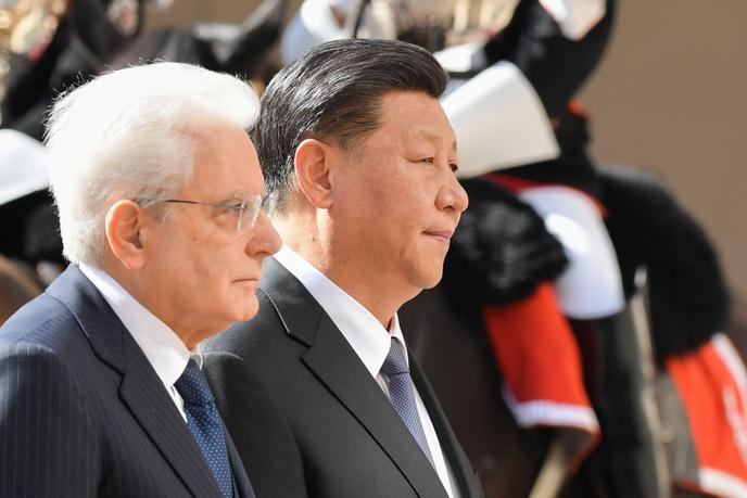 Le président Xi Jinping et le président italien Sergio Mattarella, le 22 mars, à Rome.