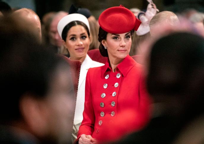 La duchesse de Cambridge et la duchesse de Sussex à l’abbaye de Westminster, lors de la cérémonie pour le Commonwealth, le 11 mars.