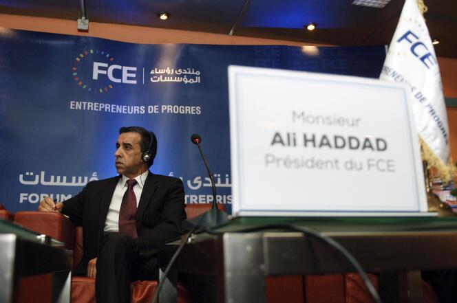 Ali Haddad, président du Forum des chefs d’entreprise (FCE), en 2015 à Alger.