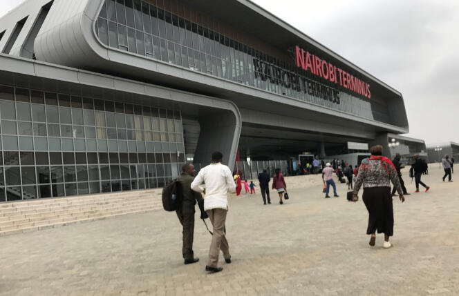 La gare de la ligne Mombasa-Nairobi construite par une entreprise chinoise, dans la banlieue de Nairobi, au Kenya, en juillet 2017.
