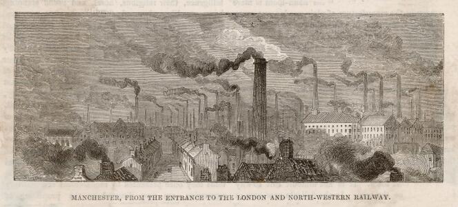 Des usines à Manchester, vers 1870.