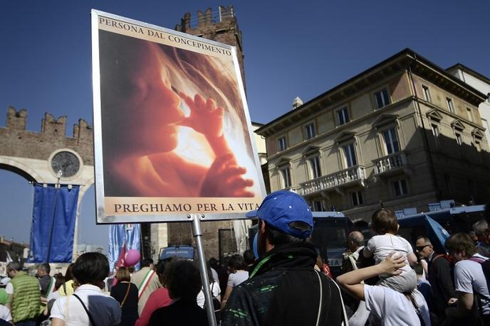 Marche « pro-life » à l’occasion du Congrès des familles à Vérone (Italie), le 31 mars 2019.