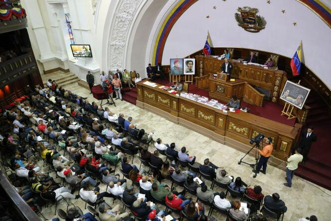 L’Assemblée constituante vénézuélienne s’est réunie pour voter la levée de l’immunité parlementaire de Juan Guaido, le 2 avril à Caracas.