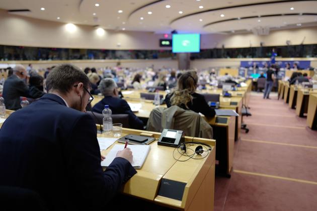 Séance à la commission des libertés civiles, de la justice et des affaires intérieures (LIBE) dans les locaux du Parlement européen à Bruxelles, Belgique, le 2 avril.