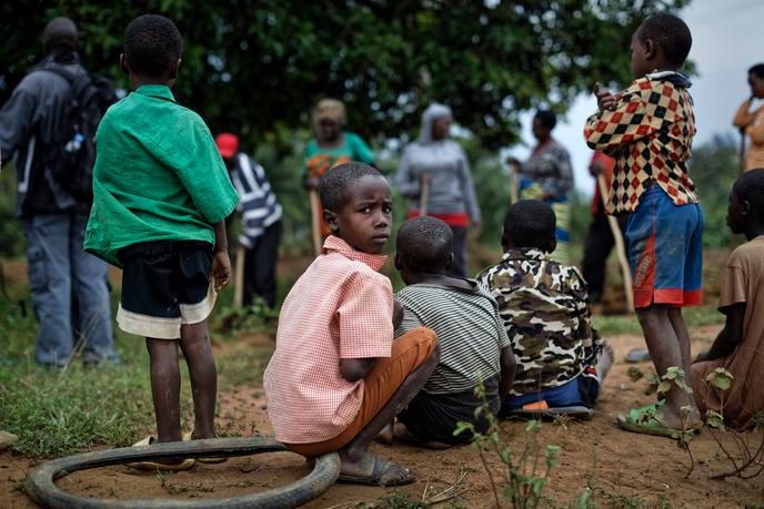 Dans le village de Mbyo, prÃ¨s de Nyamata (Rwanda), le 4 avril.
