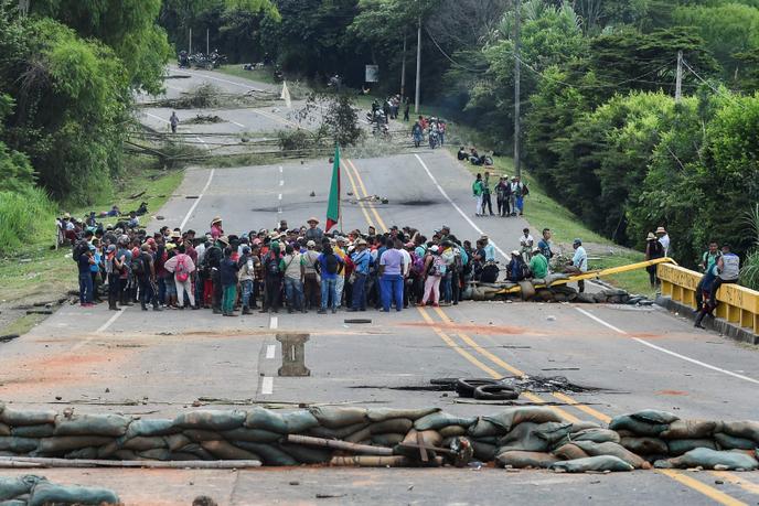 Entre les villes de Cali et de Popayan, en Colombie, le 24 mars.