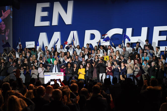 Meeting d’Emmanuel Macron, porte de Versailles, à Paris, le 10 décembre 2016.