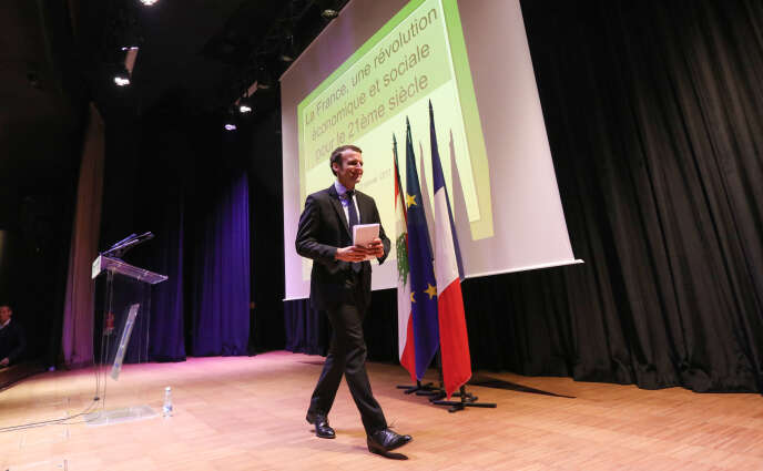 Emmanuel Macron, à l’Ecole supérieure des affaires, à Beyrouth, le 23 janvier 2017.