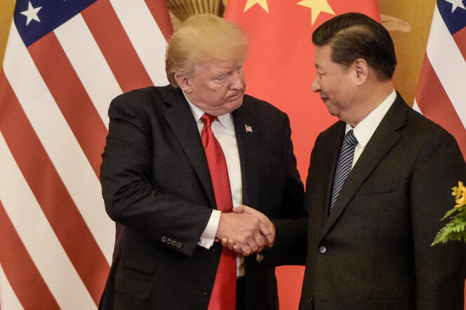 Le président américain, Donald Trump et son homologue chinois,  Xi Jinping, à Pékin, le 9 novembre 2017.