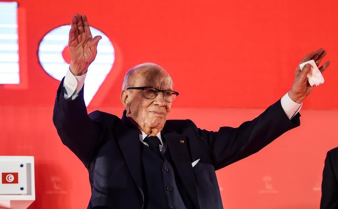 Le président tunisien Béji Caïd Essebsi, lors du congrès du parti Nidaa Tounès, à Monastir, le 6 avril 2019.