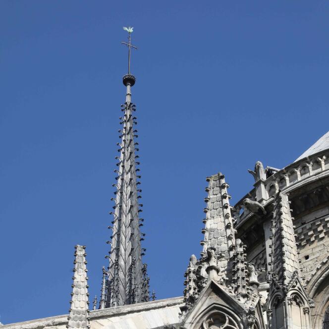 La flèche de Notre-Dame de Paris, en 2018.