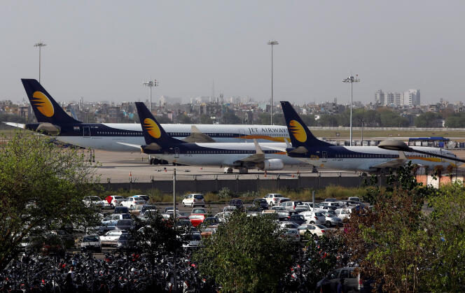Jet Airways planes on the tarmac at Indira Gandhi Airport in New Delhi on April 13.