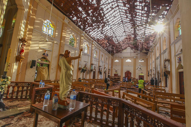 L’église Saint-Sébastien de Negombo (Sri Lanka), où au moins 67 personnes ont été tuées dans un attentat, le 21 avril.