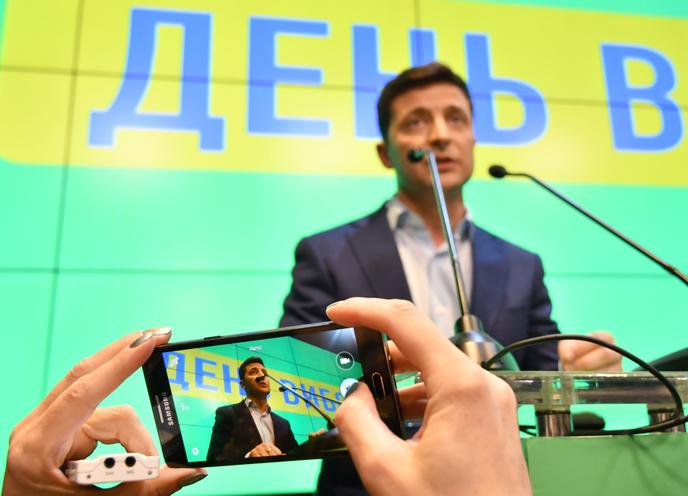 Le nouveau président ukrainien, Volodymyr Zelensky, à Kiev, le 21 avril.