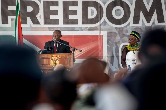 Le président Cyril Ramaphosa a prononcé un discours, vingt-cinq ans après la fin de l’apartheid samedi 27 avril.