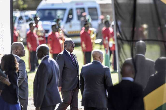 Le président sud-africain Cyril Ramaphosa à Makhanda (Afrique du Sud), le 27 avril.