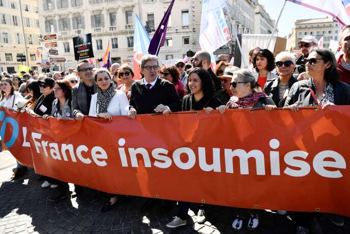 Jean-Luc MÃ©lenchon, lors de la marche pour la FÃªte des travailleurs, Ã  Marseille, le 1er mai.
