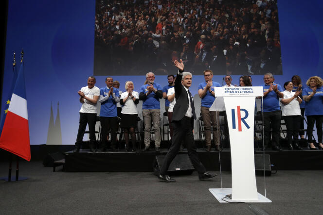 Meeting de LR durant la campagne des européennes, à Marseille, le 6 mai.