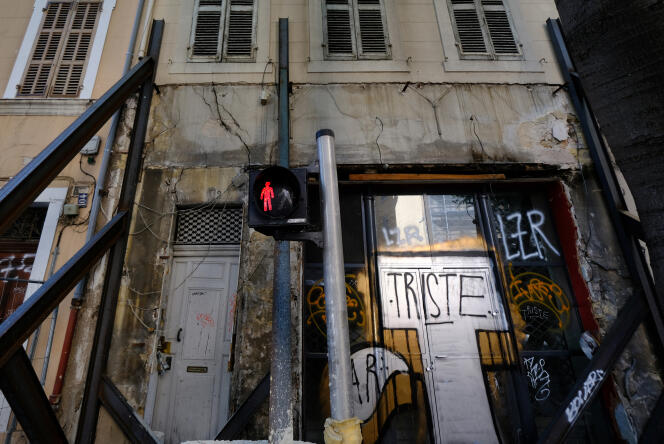 Immeuble insalubre rue d’Aubagne, à Marseille, le 5 mai.