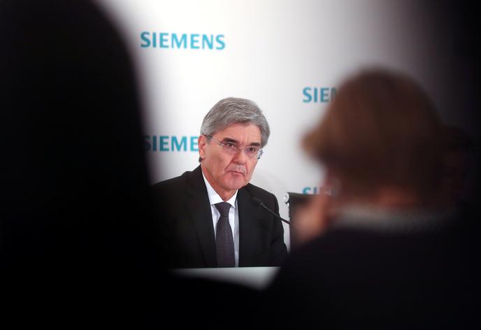 Le patron de Siemens, Joe Kaeser, lors d’une conférence de presse, à Munich, en janvier 2018.