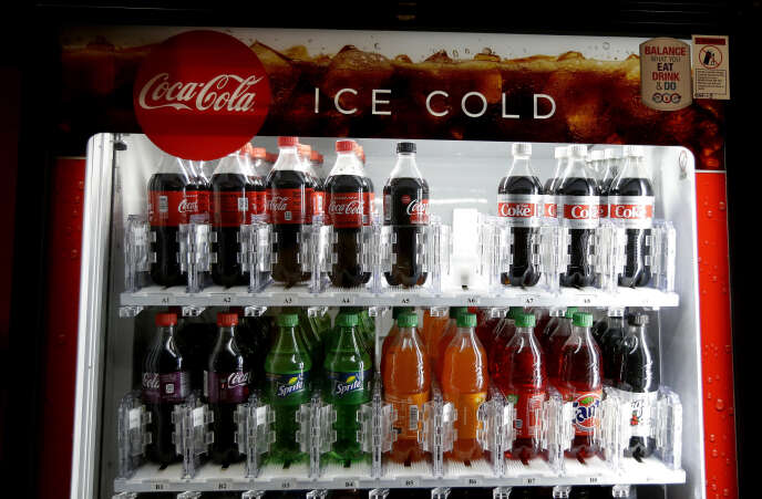 Un distributeur automatique de sodas, Ã  Sacramento (Californie), 28 juin 2018.