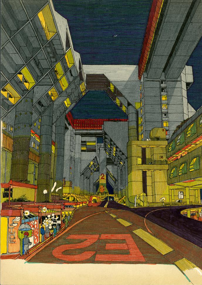 « Évry 1 », projet d’Henri Ciriani pour le concours du quartier 1 de la ville nouvelle d’Évry en 1971.