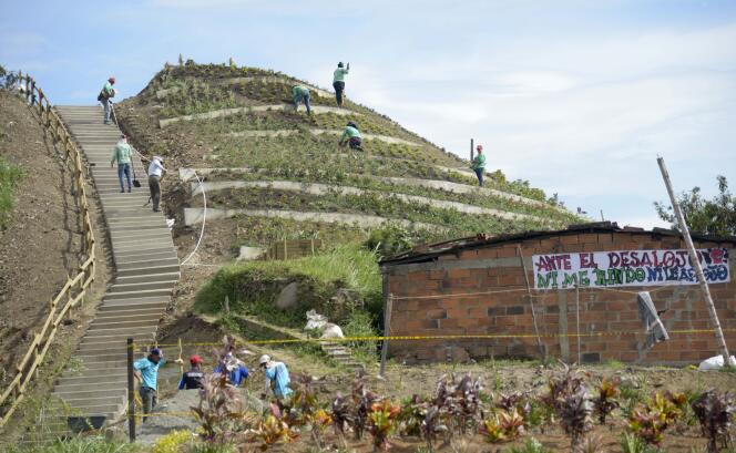 Medellin (Colombie), le 9 avril 2014. Aujourd’hui jardin partagé, la butte de Moravia était auparavant une montagne de déchets.