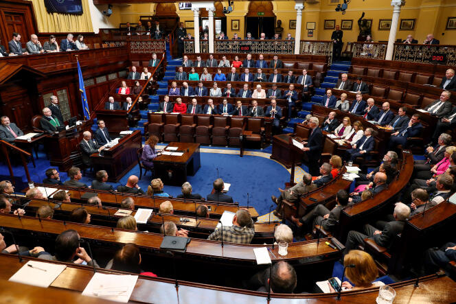Le « Dail Eireann », chambre basse du Parlement irlandais, à Dublin.