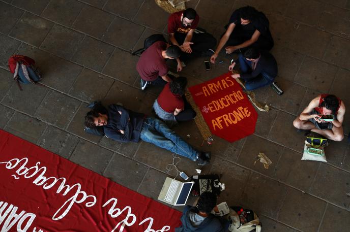 Etudiants de l’université de Sao Paulo, le 15 mai.