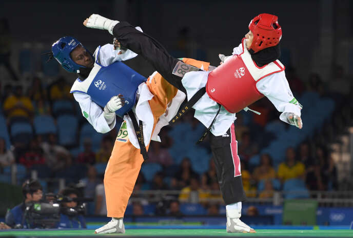 LâIvoirienne Ruth Gbagbi (ici Ã  gauche face Ã  lâEgyptienne Seham El Sawalhy) a dÃ©crochÃ© la mÃ©daille de bronzeÂ de taekwondo dans la catÃ©gorie des moins de 67 kg lors des JO de 2016 Ã  Rio de Janeiro.